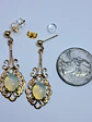 Victorian inspired Lemon opal Uranium glass earrings -           #Be088 - thumbnail 7
