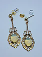 Victorian inspired Lemon opal Uranium glass earrings -           #Be088 - thumbnail 5