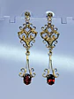 Beautiful feminine Victorian style Red garnet earrings -         Be089 - thumbnail 4