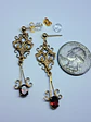 Beautiful feminine Victorian style Red garnet earrings -         Be089 - thumbnail 6