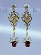 Beautiful feminine Victorian style Red garnet earrings -         Be089 - thumbnail 3