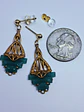 Art Deco Chrysoprase earrings -         #Be090 - thumbnail 8