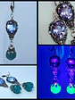 AaaaMazing color changing Alexandrite glass and Chrysoprase uranium glass earrings -        #Be091 - thumbnail 1