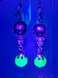 AaaaMazing color changing Alexandrite glass and Chrysoprase uranium glass earrings -        #Be091 - thumbnail 9