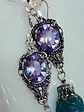 AaaaMazing color changing Alexandrite glass and Chrysoprase uranium glass earrings -        #Be091 - thumbnail 6