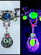Art Nouveau inspired lovebirds and RARE Sapphire blue Uranium glass -        #Bn062 - thumbnail 1