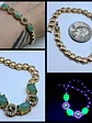 Elegant Rose gold plated, Green opal Uranium glass bracelet -           Bb036 - thumbnail 1