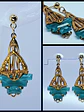 Art Deco Chrysoprase earrings -         #Be090 - thumbnail 1