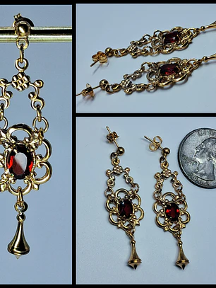 Beautiful Victorian Garnet earrings  -             #Be077