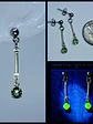 Delicate silver Apple green Uranium glass earrings  -          #Be076 - thumbnail 1