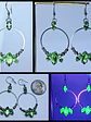 Contemporary Uranium glass Dangly hoop earrings -       #Be064 - thumbnail 1