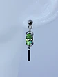 Contemporary Apple Green uranium glass dangle earrings -       #Be092 - thumbnail 2