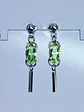 Contemporary Apple Green uranium glass dangle earrings -       #Be092 - thumbnail 3