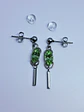 Contemporary Apple Green uranium glass dangle earrings -       #Be092 - thumbnail 4