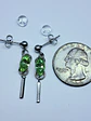 Contemporary Apple Green uranium glass dangle earrings -       #Be092 - thumbnail 5