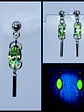 Contemporary Apple Green uranium glass dangle earrings -       #Be092 - thumbnail 1
