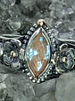 Amazing genuine Saphiret & Moisonite ring, Sterling and gold - Made to Order - thumbnail 5
