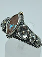 Amazing genuine Saphiret & Moisonite ring, Sterling and gold - Made to Order - thumbnail 6