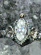 Sz7.5 - Dainty, floral 1ct Moisonite, Sterling and gold ring - VIDEO - thumbnail 4