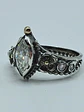 Sz7.5 - Dainty, floral 1ct Moisonite, Sterling and gold ring - VIDEO - thumbnail 7