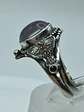 Sz7.25 - Stunning Star rose quartz Luna moth ring, Sterling and gold ring - thumbnail 1
