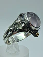 Sz7.25 - Stunning Star rose quartz Luna moth ring, Sterling and gold ring - thumbnail 4