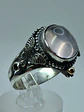 Sz7.25 - Stunning Star rose quartz Luna moth ring, Sterling and gold ring - thumbnail 7