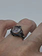 Sz7.25 - Stunning Star rose quartz Luna moth ring, Sterling and gold ring - thumbnail 9