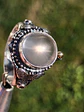 Sz7.25 - Stunning Star rose quartz Luna moth ring, Sterling and gold ring - thumbnail 11