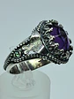 Sz8 - Beautiful & Gothic - Purple sapphire Luna moth ring - Sterling - Video - thumbnail 3