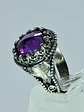 Sz8 - Beautiful & Gothic - Purple sapphire Luna moth ring - Sterling - Video - thumbnail 6