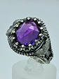 Sz8 - Beautiful & Gothic - Purple sapphire Luna moth ring - Sterling - Video - thumbnail 1