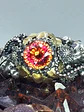 Ooak Watermelon Moissanite Ladybug ring. Sterling and gold ring - thumbnail 2