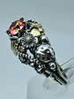 Ooak Watermelon Moissanite Ladybug ring. Sterling and gold ring - thumbnail 3