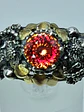 Ooak Watermelon Moissanite Ladybug ring. Sterling and gold ring - thumbnail 8