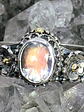 Sz7.75 - Madagascar moonstone moonstone ring, sterling and gold - VIDEO - thumbnail 7