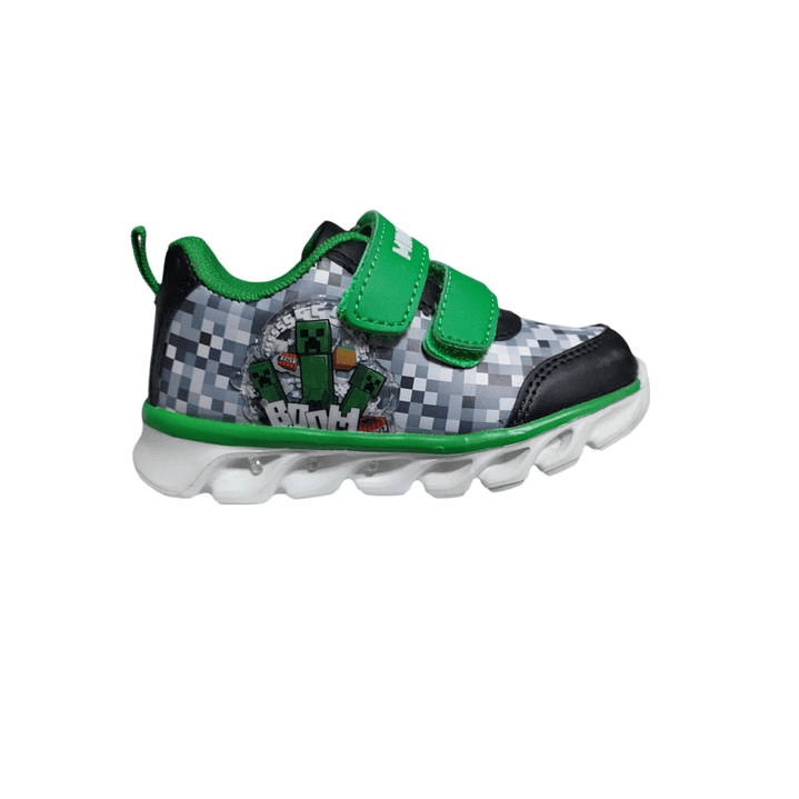 Zapatillas luces Minecraft Creepers Verde 2