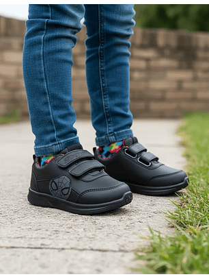Zapatillas escolares Spiderman Action Negro