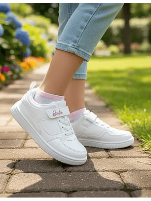 Zapatillas escolares Barbie Blanco