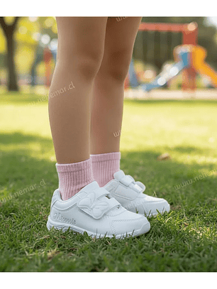 Zapatillas Escolares Minnie Mouse Moño Blanco