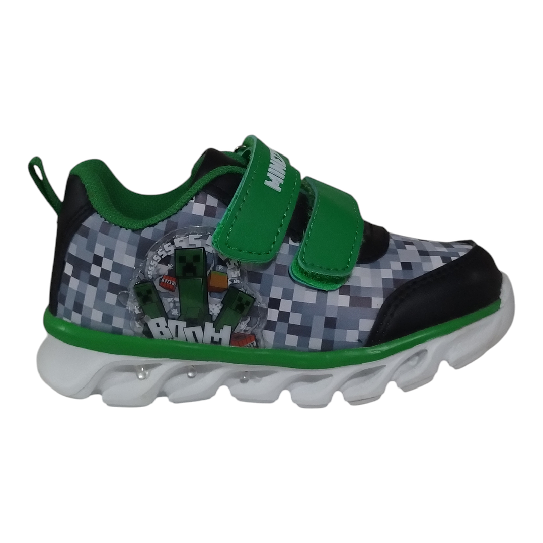 Zapatillas luces Minecraft Creepers Verde 1