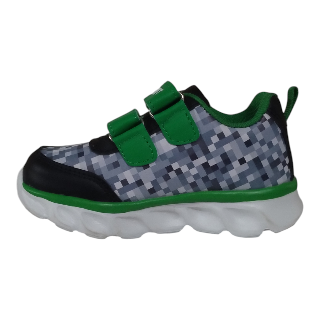 Zapatillas luces Minecraft Creepers Verde 2