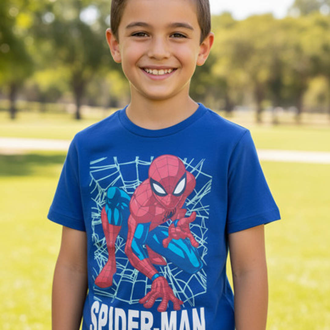 Polera Spiderman Action Azul 2