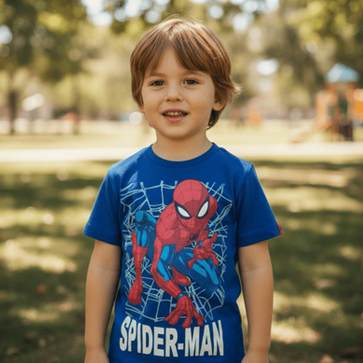 Polera Spiderman Action Azul 5