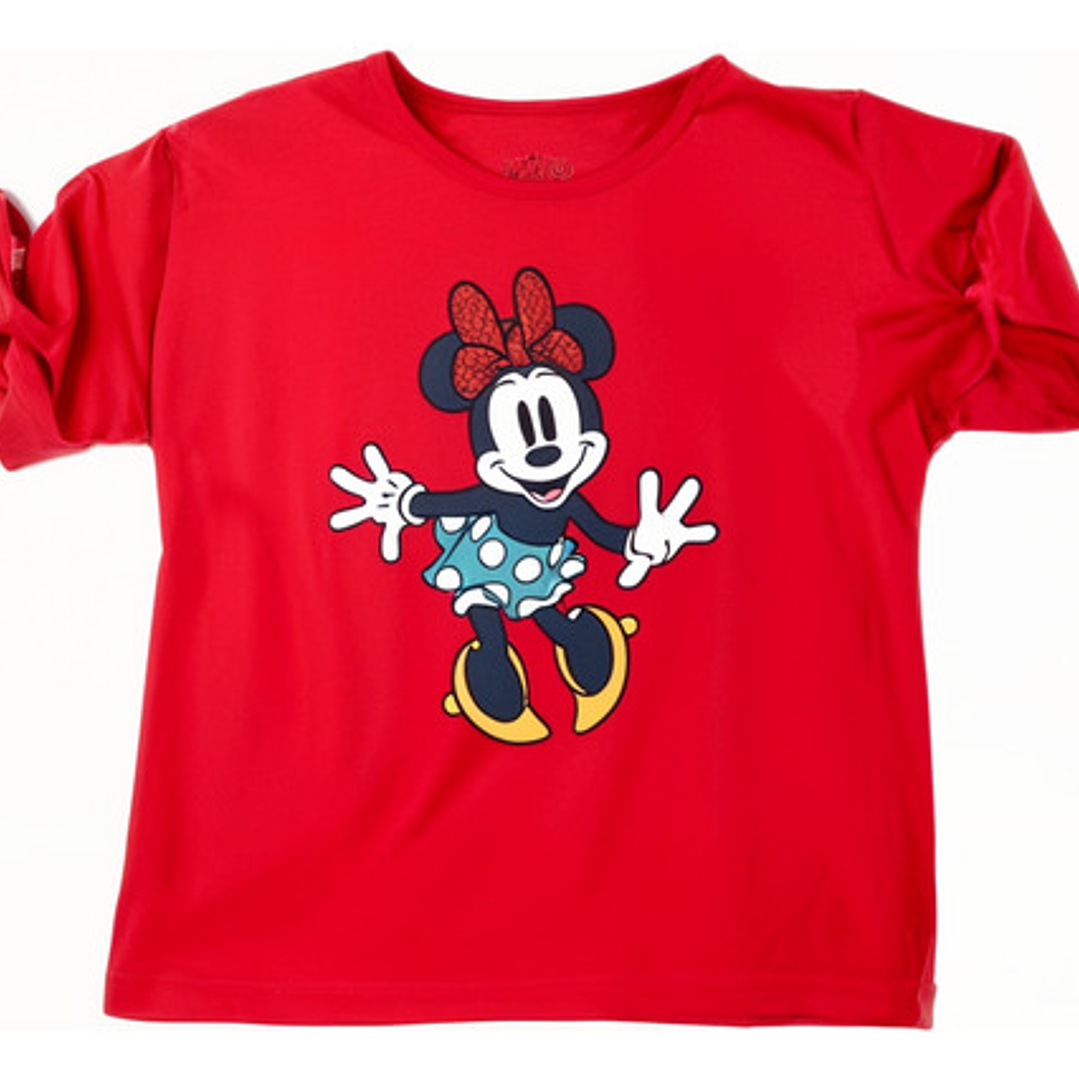 Polera Minnie Mouse Niñas Algodón Manga Corta 1