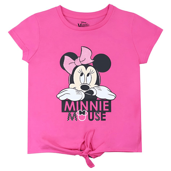 Polera Minnie Mouse Niñas Algodón Manga Corta 5