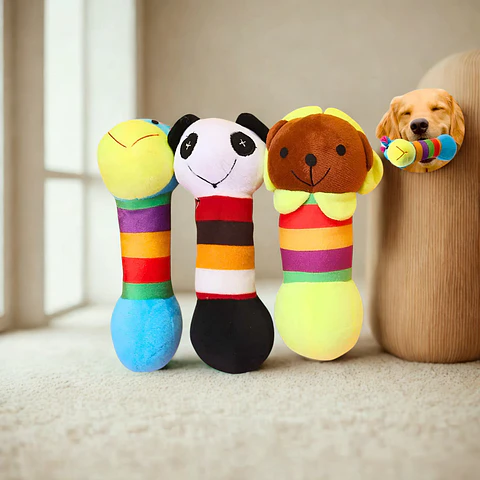 Peluches Alargados Multicolores para Perros