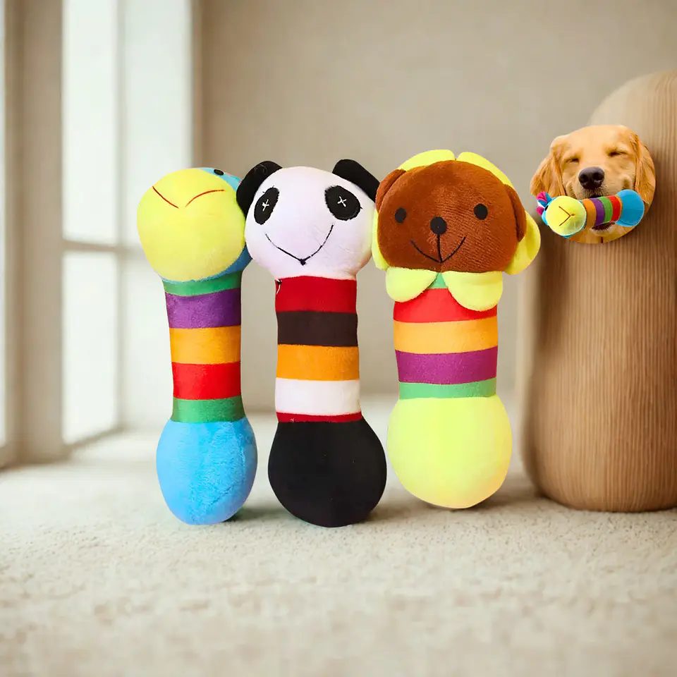 Peluches Alargados Multicolores para Perros 1