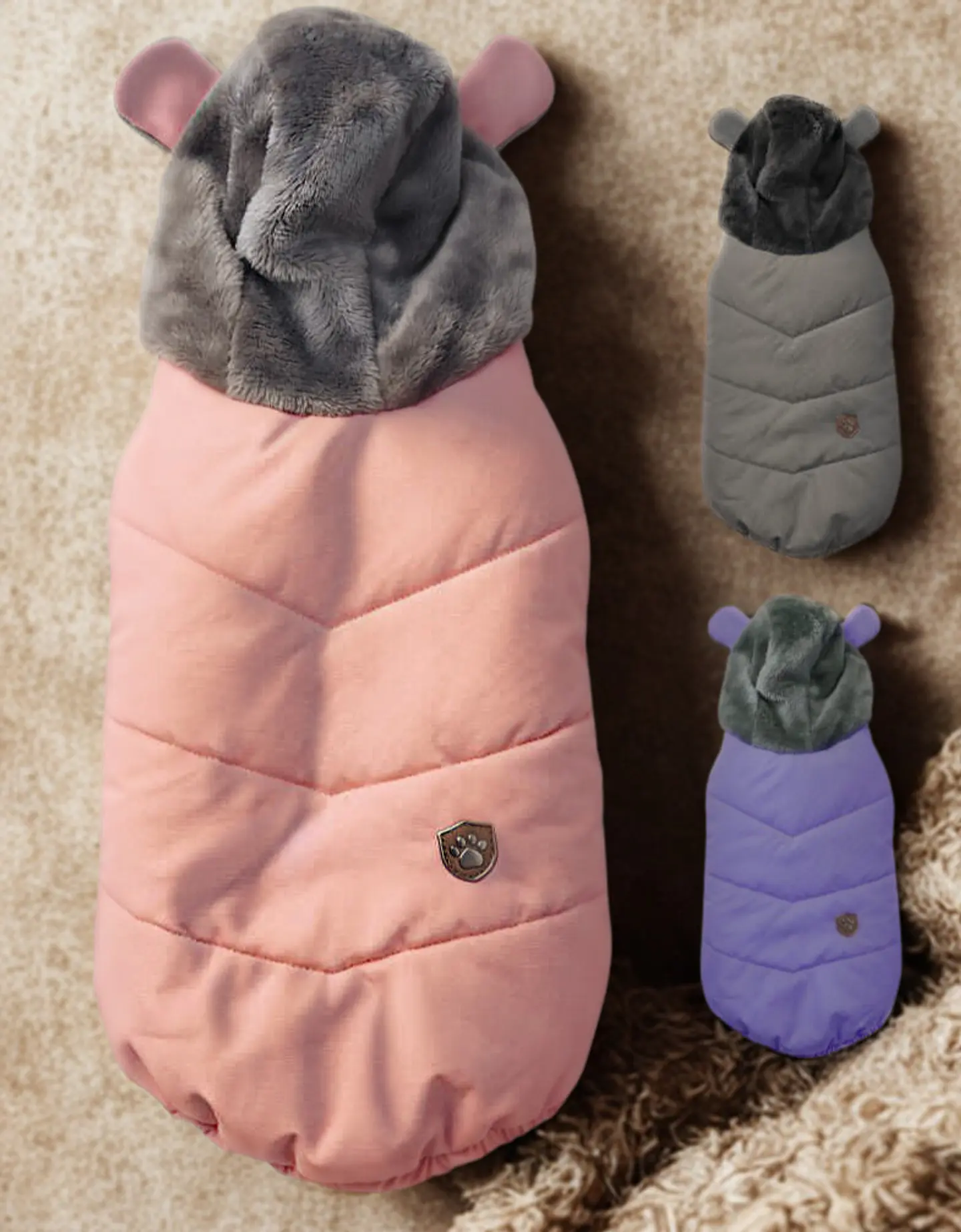 Parka Acolchada Deluxe con Capucha de Oso para Mascotas 2