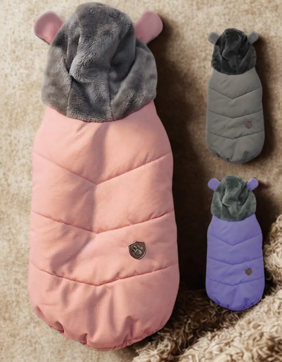 Parka Acolchada Deluxe con Capucha de Oso para Mascotas 2